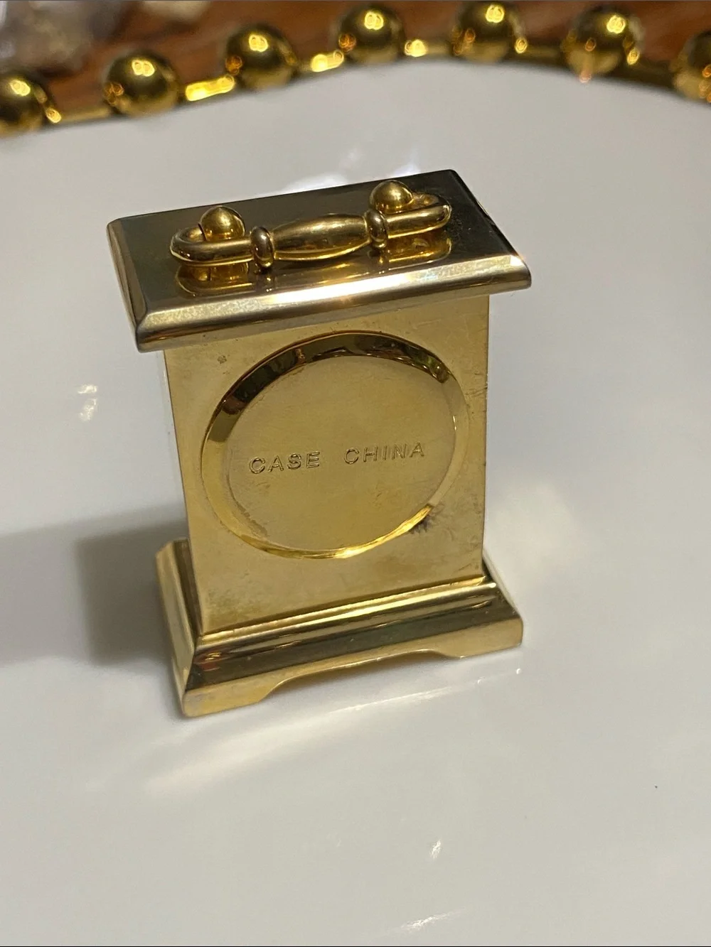 Platinum Quartz Gold Mini Mantel Clock